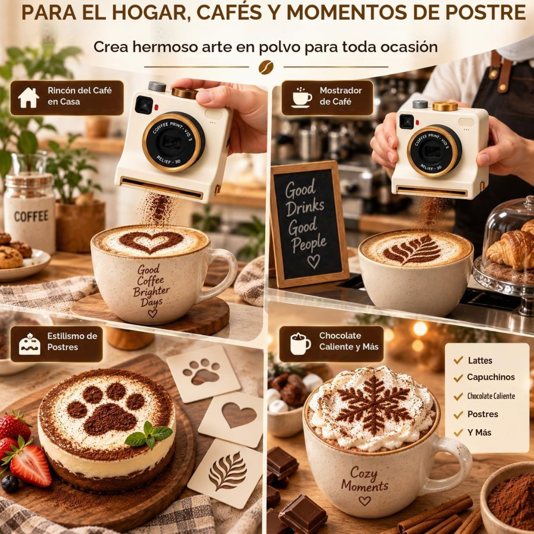Cámara de arte latte impresa en 3D