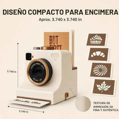 Cámara de arte latte impresa en 3D