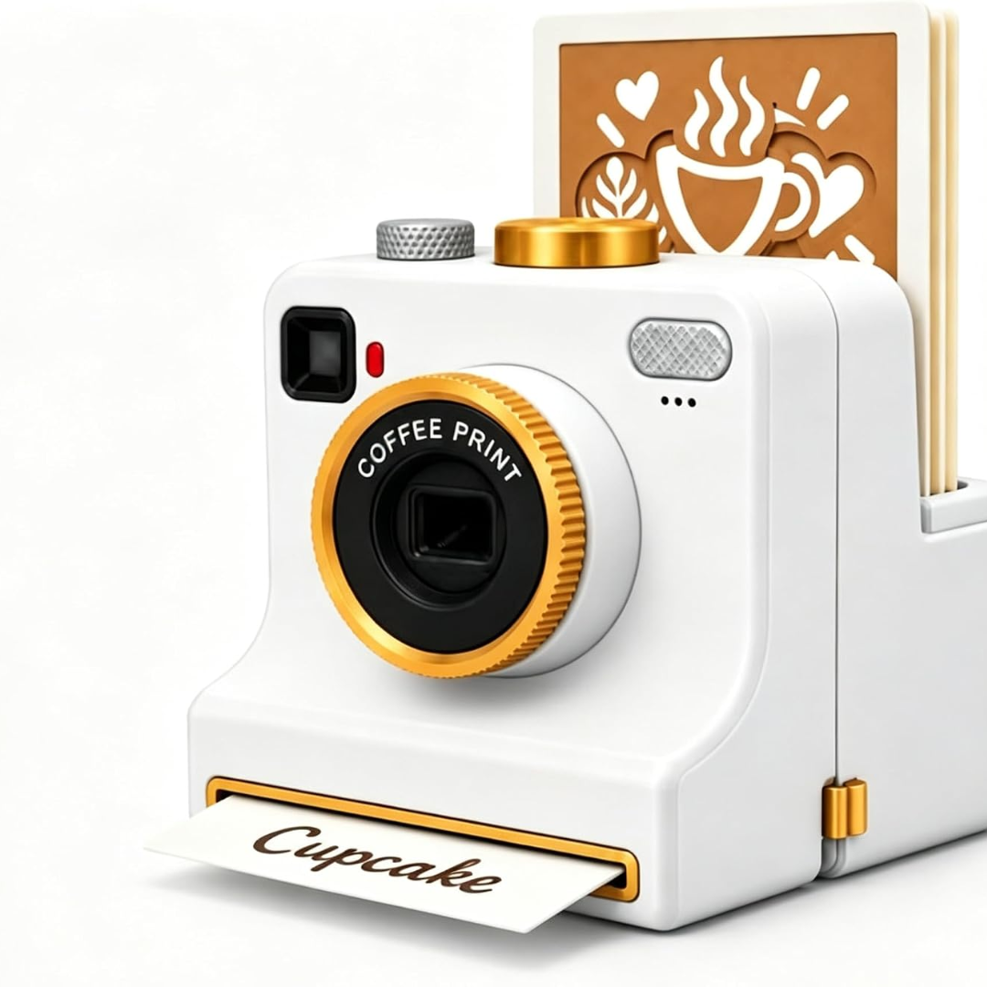 Cámara de arte latte impresa en 3D
